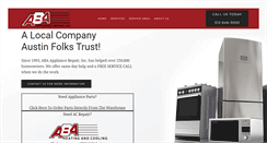 Desktop Screenshot of abaapplianceservice.com